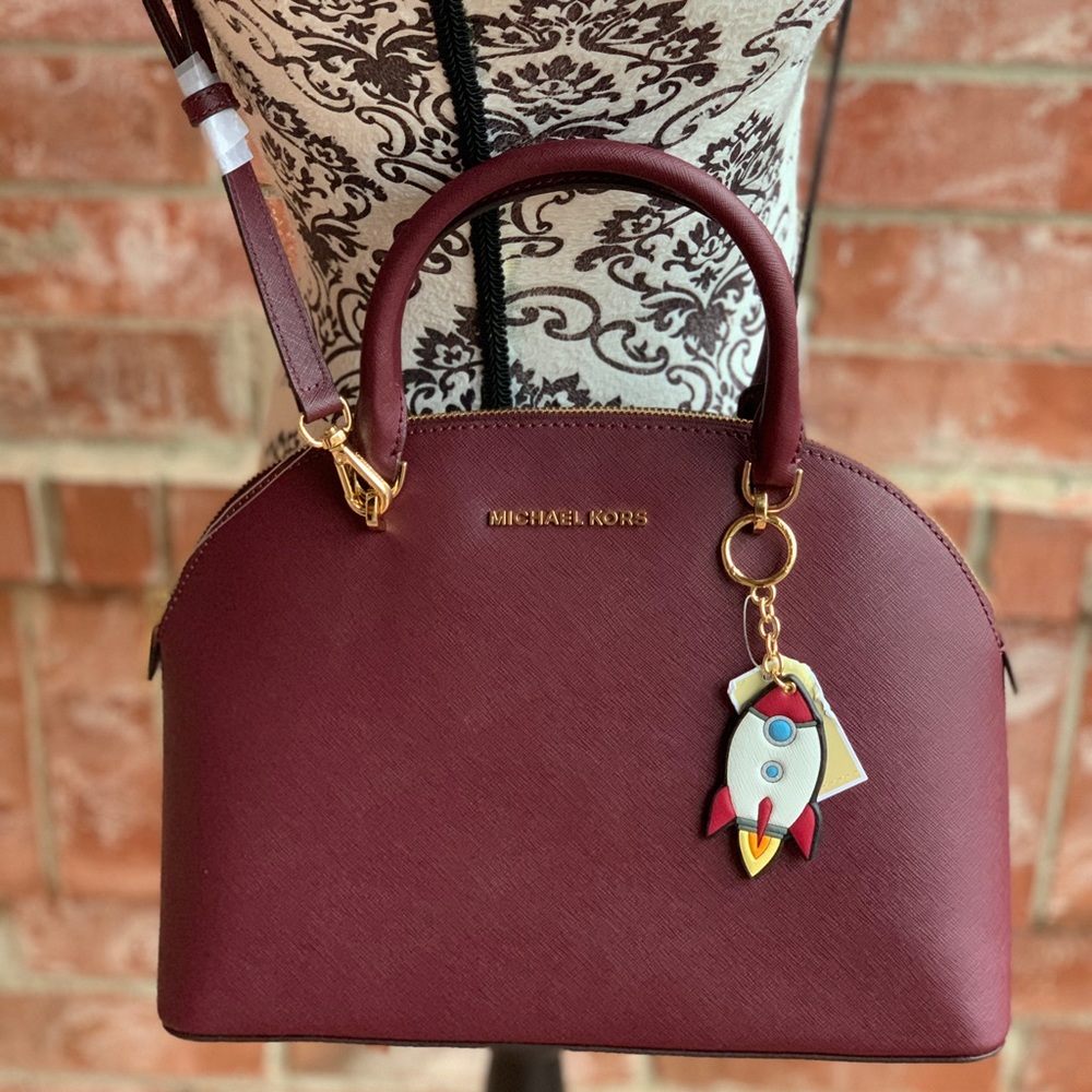 Michael Kors Emmy Large Dome Satchel+ key charm